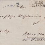 NDP - 1 Gr. Dienstmarke Dienstbrief Ra2 Belzig 24/2 n. Wiesenburg 1870 Retour