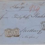 NDP - 2 Gr. gez. waagr. Paar Einschreibebrief K2 Aachen - Weilburg 1871