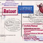 BRD - 200 Pfg. Maikäfer Luftpostkarte n. SOMALIA (Mogadischou) Bürgerkrieg 1993