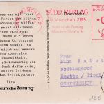 BRD - München 1957 10 Pfg. AFS "Südd. Verlag" Drucksache n. ÖSTERREICH/postlgd.