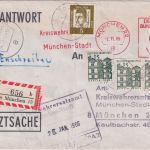 BRD - München 1965 20 Pfg. AFS "Kreiswehrersatzamt + Zusatz Ortseinschreibebrief