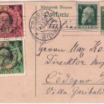 Bayern - 5 Pfg. Luitpold Ganzsache+Zusatz n. ITALIEN München - Codogno 11.6.1911
