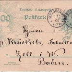 DR - 5 Pfg. Jahrhundert-Ganzsache priv. Zudruck Herzogenrath - Zell i.B. 1.1.00