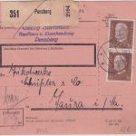 DR - 2x50 Pfg. Hindenburg Paketkarte Penzberg - Taura 1933