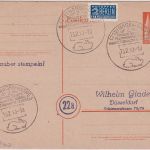 Bizone - Hagen Haspe SST Kanninchenzüchter 1949 Ganzsache n. Düssledorf