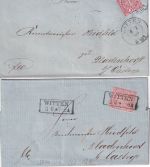 NDP - Witten Ra2 (1870) + K2 (1869) je auf 1 Gr. Brief - beide n. Bladenhorst