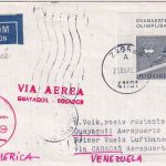 Jugoslawien - 3,20 Din. Skispringer Zuleitung LH-Erstflug Caracas Guayaquil 1976