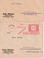 DR - Gevelsberg 1931/32 12/15/30 Pfg. AFS "Westfalia Dörken" 3 Briefe n. Hamburg