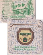 BRD - Schwerte 1988 Bierdeckel-Karte "Iserlohner Pilsener" n. Hagen