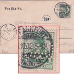 DR - 5 Pfg. Germania Perfin "O&Q" AK Schillerstraße n. München 1902