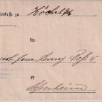 DR - Höchst 1908 Frei lt. Avers No.21 (Amtsgericht) Brief n. Sossenheim