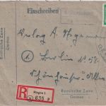 All.Bes. - Obersdorf apr. Landpost-Ra2 Einschreibebrief Siegen - Berlin 1947