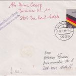 BRD/Postkrieg - "Amtlich geöffnet" Verschlussstreifen Brief Burbach - Halle 1985