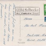 BRD -(21b) Selbecke ü. Altenhundem Landpost-Ra2 Ansichtskarte n. Castrop-R. 1955