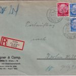 DR - 2x25+12 Pfg. Hindenburg Einschreiben/Postauftrag Dahle ü. Altena 1935