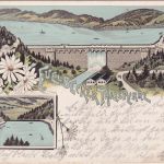 NRW - Altena Fuelbecker Thalsperre Mehrbild-Farblitho gelaufen 1897