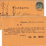 DR - 3 PfgE. Drucksachenkarte/Reisevertreteravis Offenbach - Uettingen 1876