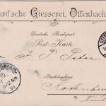 DR - Offenbach (Main) 1898 Firmenkarte Rudhard'sche Giesserei n. Rothenburg