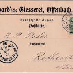 DR - Offenbach (Main) 1899 Firmenkarte Rudhard'sche Giesserei n. Rothenburg
