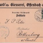 DR - Offenbach (Main) 1900 Firmenkarte Rudhard'sche Giesserei n. Rothenburg