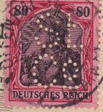 DR - 80 Pfg. Germania Perfin "StCo" Paketkarte i.d. SCHWEIZ Offenbach a/M 1916