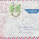 Israel - 2x0,3£ Freimarken Luftpost-Einschreibebrief tel Aviv - Adelsberg 1965