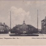 Berlin - Treptow Telegraphen-Bataillon No.1 Stabsgebäude etc sw-AK gelaufen 1919