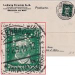 DR - 8 Pfg. Beethoven Perfin "LK" Firmenkarte Offenbach a/M - Weilheim 1929