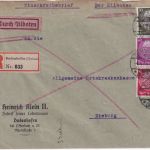 DR - 40+30+12 Pfg. Hindenburg Eil-Einschreibebrief Dudenhofen - Dieburg 1935