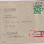 All.Bes. - Mühlheim ü. Offenbach 1947 Poststelle I Einschreibebrief n. Lübeck