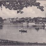Hessen - Darmstadt Großer Woog m. Mathildenhöhe sw-AK gelaufen 1911