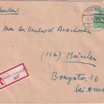 Bizone - 84 Pfg. Arbeiter/Band Einschreibebrief Jugenheim - München 5.7.48