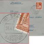 Bizone - (16) Brandau ü. Darmstadt Poststelle I Drucksache n. Dassel 1951