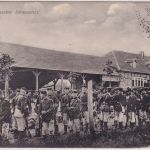 Hessen - Messel Schiessplatz Gaststätte Soldaten sw-AK gelaufen 1911