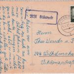 BRD - 2131 Bühlstedt Poststelle I Ra1 Karte Rotenburg (aptiert) 1962