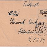 DR - Wiepenkathen ü. Stade Landpost-Ra2 Feldpostbrief a. Fp.Nr. 29294 1941