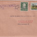 BRD - (24a) Hörne (Kehdingen) ü. Stade + Kraftpost Stade Itzwörden Brief 1952