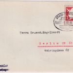 BRD - Kraftpost Stade Itzwörden Fahrt 1 Briefvorderseite n. Berlin 1954