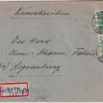 AM-Post - 2x42 Pfg. Einschreibebrief Heide (Holstein) - Regensburg 1946