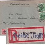AM-Post - 2x42 Pfg. Einschreibebrief Heide (Holstein) - Regensburg 1946