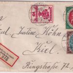 DR-Infla - 25 Pfg. Nationalvers. u.a. Einschreibebrief Vogelsang-Grünholz 1919