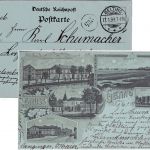 Schleswig-Holstein - Gelting Bahnhof Schloss etc. Mehrbild-Mondscheinlitho 1899