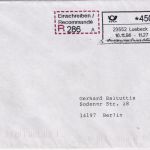 BRD - ABAS Versuch 450 Pfg. Einschreibebrief Lübeck - Berlin 16.11.96