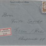 BRD - Otterstedt ü. Rotenburg (Han) Poststelle I Einschreibebrief n. Essen 1956
