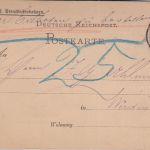 DR - 5 Pfg. Eilbotenkarte (Eilgebühr bar erhoben) Reichenbach - Werdau 1887