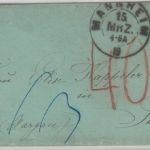 Baden/Schweiz - Mannheim 15. MRZ K2 grüner Portobrief n. Turgi