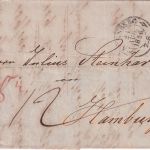 Bayern - Nürnberg 28. AUG 1856 OPA-K2 Portobrief (12 Kreuzer) n. Hamburg