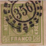 Bayern/Bremen - 9 Kr. Quadrat grün Randstück Brief oMR 356 Nürnberg 1860