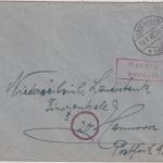 All.Bes. - Verden (Aller) Land 18.7.45 Gebühr bezahlt Ra2 Brief n. Hannover