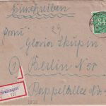 All.Bes. - Sulingen 6.10.47 84 Pfg. Ziffer Einschreibebrief n. Berlin